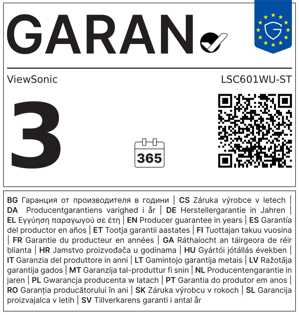 GARAN-Label: gewerbliche Haltbarkeitsgarantie des Herstellers