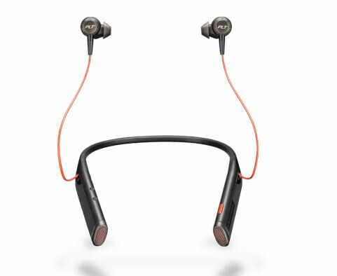 Plantronics Voyager 6200 UC Bluetooth Neckband Headset mit Earbuds und USB-C, schwarz