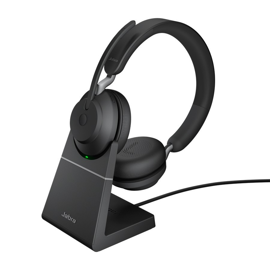 Jabra Evolve2 65 USB-C MS Stereo Headset mit Ladestation für Microsoft Teams, schwarz