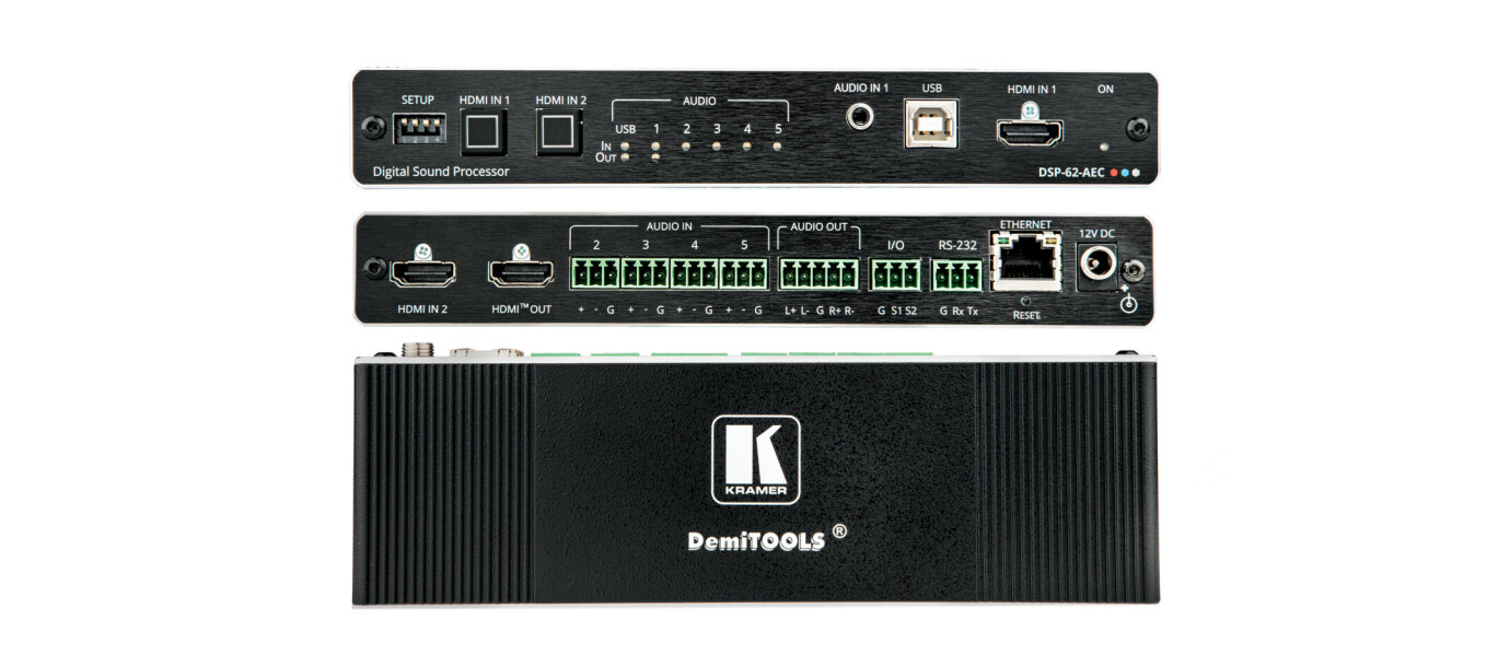 Kramer DSP-62-AEC 6x2 PoE Audio Matrix mit DSP und AEC