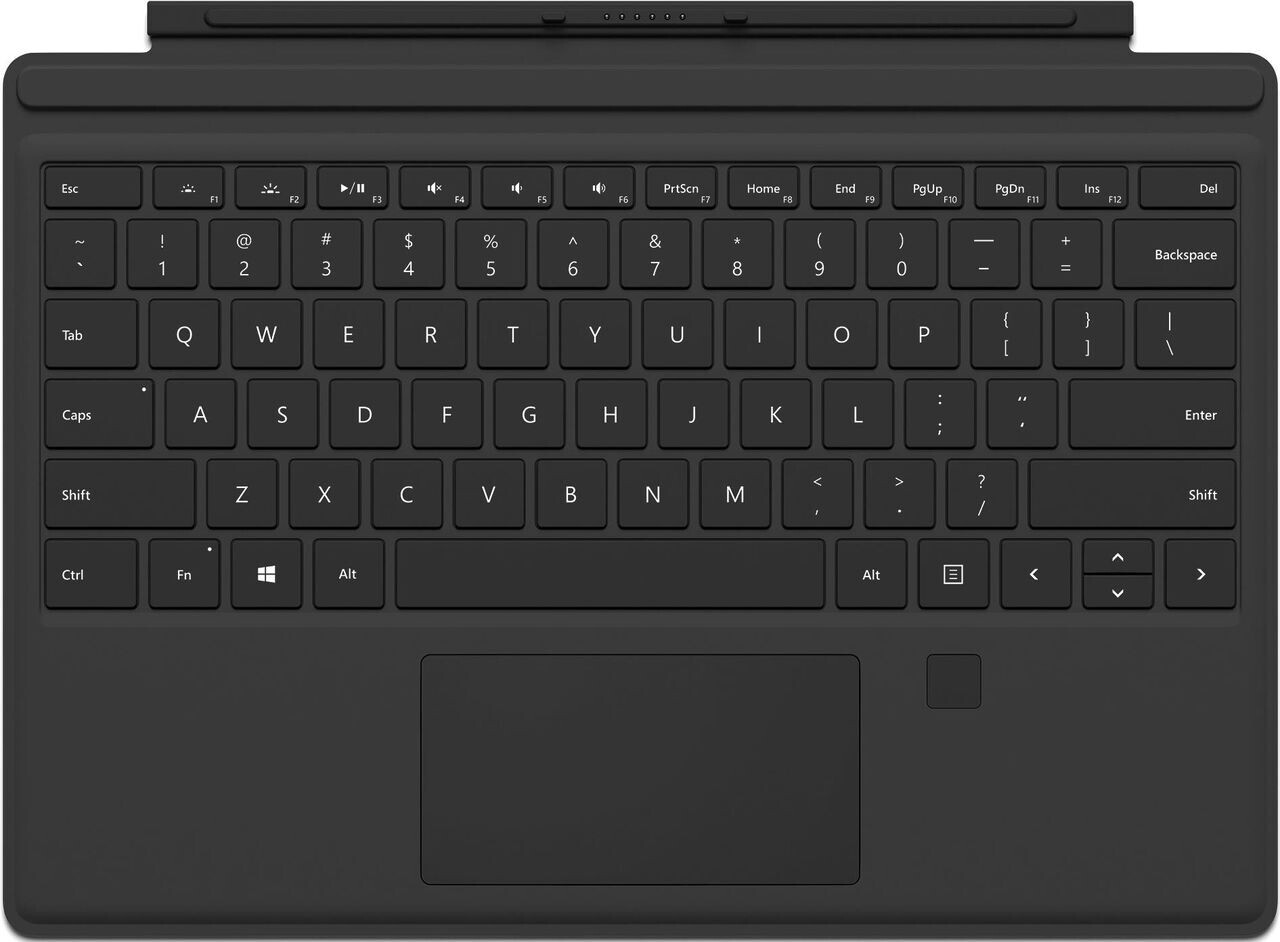 Microsoft Surface Pro Tastatur mit Fingerabdruck-Sensor Schwarz