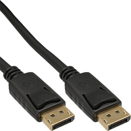 InLine DisplayPort cable, negro, contactos dorados, 1m