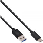 InLine USB 3.2 Kabel, Typ C Stecker an A Stecker, schwarz, 2m