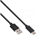 InLine USB 2.0 Kabel, Typ C Stecker an A Stecker, schwarz, 0,5m