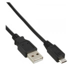 InLine Micro-USB 2.0 Kabel, USB-A Stecker an Micro-B Stecker, schwarz, 1m
