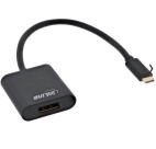 InLine USB Display Konverter, USB Typ-C Stecker zu DisplayPort Buchse (DP Alt Mode), 4K2K, schwarz, 0.2m