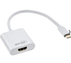 InLine® USB Display Converter, USB Type-C macho a HDMI hembra (DP Alt Mode), 4K2K, plata, 0,2m