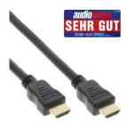 InLine HDMI Kabel, HDMI-High Speed mit Ethernet, Premium, Stecker / Stecker, schwarz / gold, 1,5m