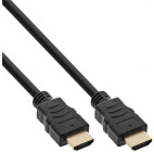 InLine® HDMI Kabel, HDMI-High Speed mit Ethernet, Premium, Stecker / Stecker, schwarz / gold, 0,3m
