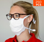 celexon Behelfs- Mund- und Nasenmaske Premium 100% Baumwolle mehrlagig ÖkoTex100 - 250er Pack - mit Binder