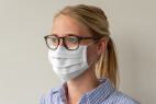 celexon Masque de protection temporaire nez et bouche - masque pour tous - masque quotidien - multicouche - 100% coton Oeko-Tex100 - avec élastique - blanc - 2pcs.