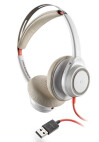 Plantronics Blackwire 7225 - Auriculares estéreo con cable sin brazo del micrófono, blanco