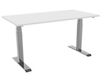 celexon scrivania con altezza regolabile elettricamente Economy eAdjust-58123 - colore grigio, incluso piano scrivania 125 x 75 cm