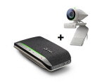 Poly Studio P5 Webcam - 1080p, 80° FoV, 4x Zoom, USB 2.0 - Paquete con altavoz inteligente Sync 20 USB/Bluetooth