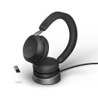 Jabra Evolve2 75 Schnurloses Stereo-Headset für MS mit Desk Stand, Bluetooth, USB-A, schwarz