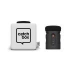 Catchbox Plus Micrófono de tiro con 1 micrófono de audiencia, blanco