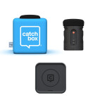 Catchbox Plus Micrófono de lanzamiento con 1 micrófono de audiencia y cargador inalámbrico, azul