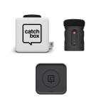 Catchbox Plus Micrófono de lanzamiento con 1 micrófono de audiencia y cargador inalámbrico, blanco