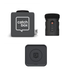 Catchbox Plus Micrófono de lanzamiento con 1 micrófono de audiencia y cargador inalámbrico, gris