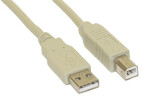 Câble InLine USB 2.0, Type A - Type B, beige, 1,8m