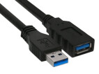 InLine USB 3.0-kabel, A hane/hona, svart, 3 m