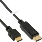 InLine DisplayPort to HDMI Converter cable- Black - 1m