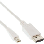 InLine Mini DisplayPort OUT naar DisplayPort IN kabel, wit, 1m