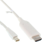 InLine Cable convertidor de Mini DisplayPort a HDMI, blanco, 2 m, con audio