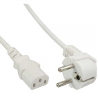 Cable de alimentación en línea, conectado a tierra en ángulo para conector IEC C13, 3 m, blanco