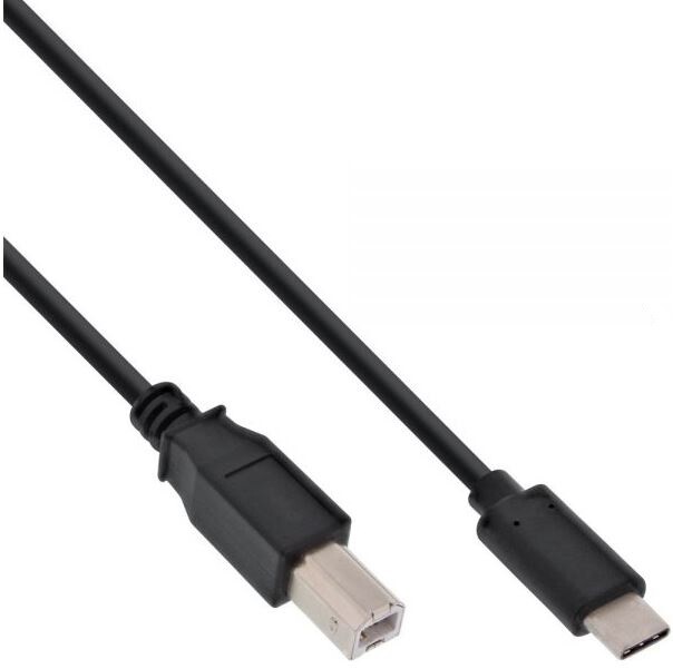 INLINE ® USB 2.0 Kabel, Typ C Stecker an B Stecker, schwarz, 3m