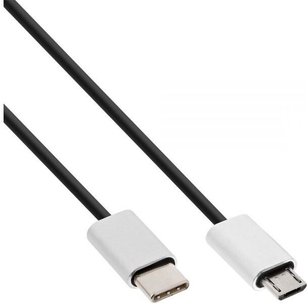 InLine-USB-2-0-Kabel-Typ-C-Stecker-an-Micro-B-Stecker-schwarz-Alu-flexibel-1m