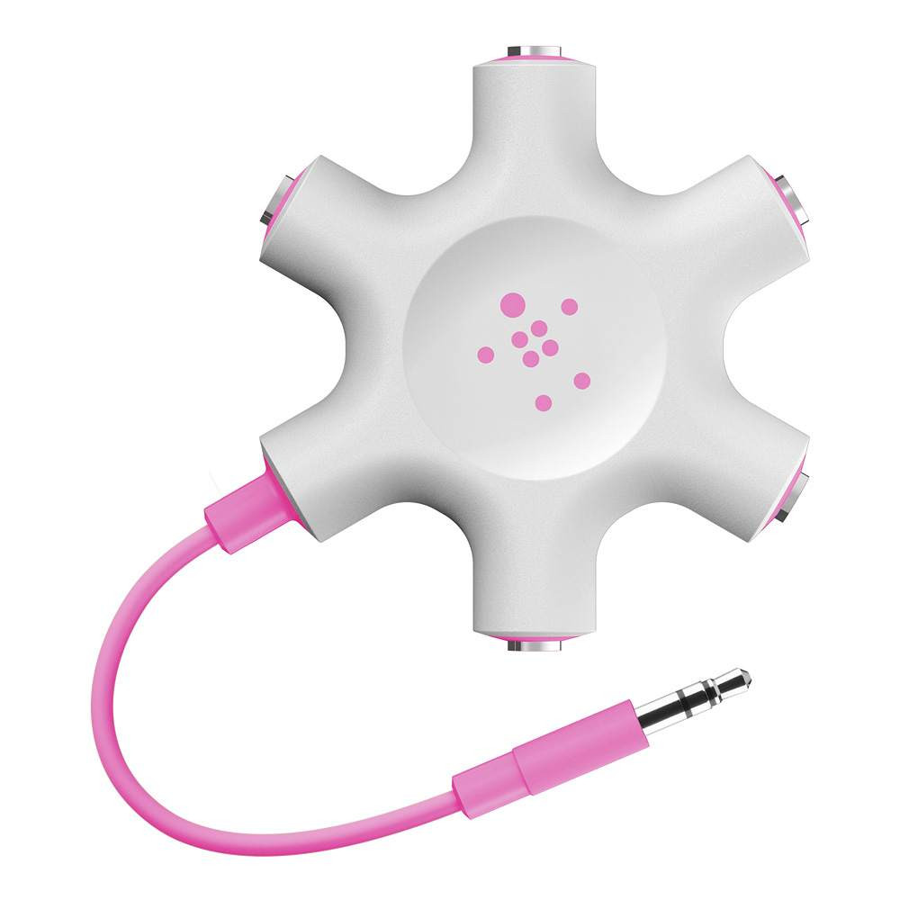 Belkin-RockStar-Audio-Y-Adapter-mit-5-Klinkenbuchsen-3-5-mm-pink