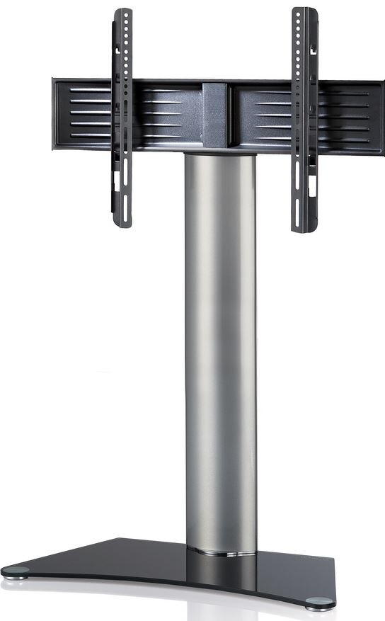 VCM TV Standfuß "Zental" mit Zwischenboden Schwarzglas
