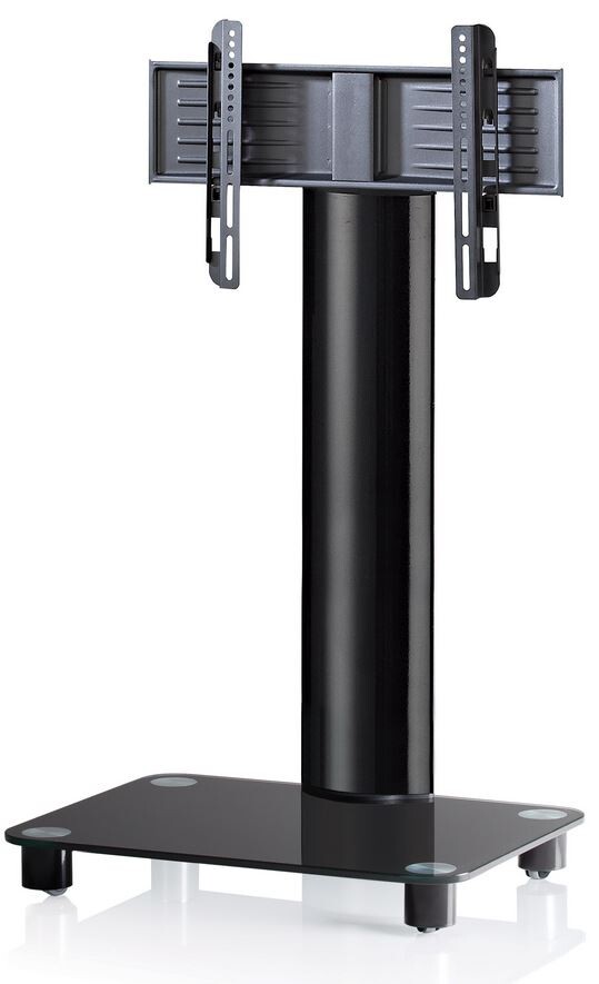 VCM TV Standfuß "Bilano" Schwarz, Schwarzglas inkl. Rollen