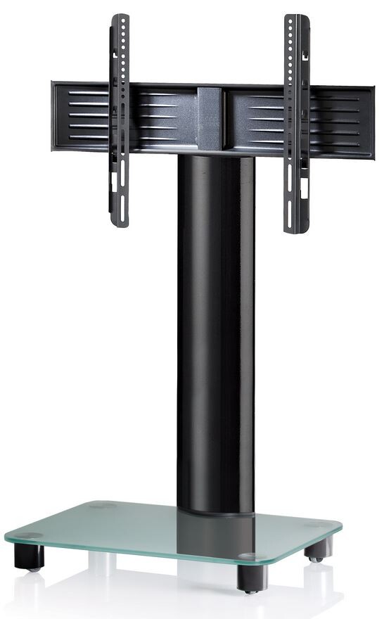 VCM TV Standfuß "Bilano" Schwarz, Mattglas inkl. Rollen