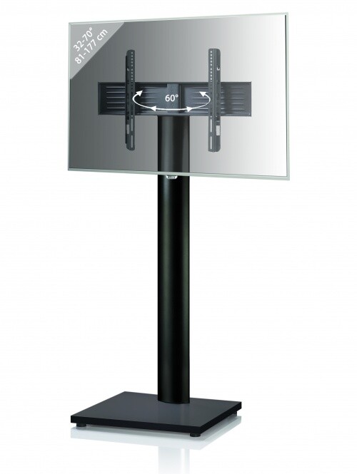 VCM TV-Standfuß "Onu Maxi" Schwarz, Schwarzlack inkl. Rollen