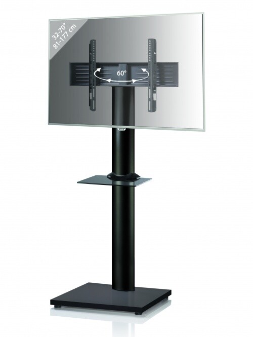 VCM TV-Standfuß "Onu Maxi" Schwarz, Schwarzlack, mit Zwischenboden