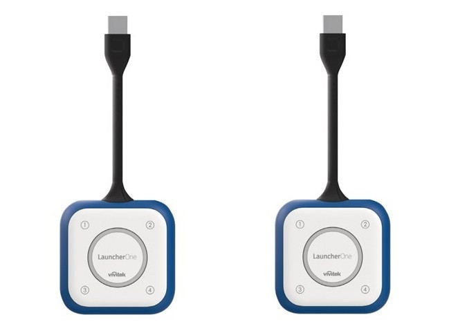 Vivitek-NovoConnect-LauncherOne-2x-knoppen-met-USB-A-voor-draadloze-bedrijfspresentaties