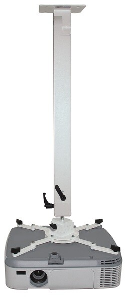 Deckenhalterung Exclusiv 67-107cm - weiss - inkl. Winkelmontage bis 90° Kugelgelenk Schnellspanner TÜV-GS geprüft bis 25kg