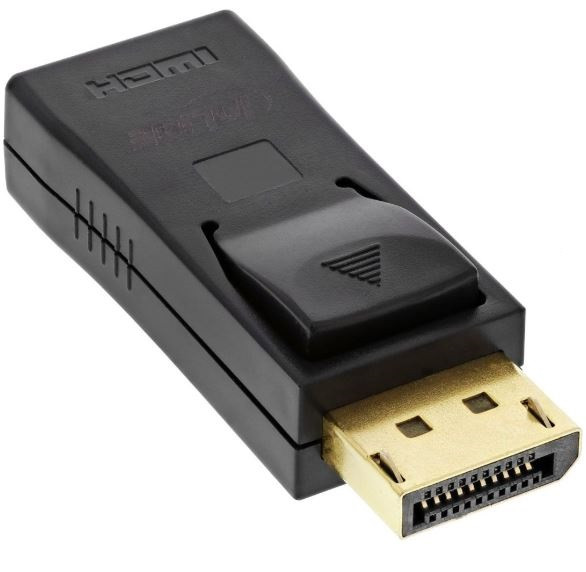 InLine-DisplayPort-Adapter-DisplayPort-Stecker-auf-HDMI-Buchse-4K-60Hz-mit-Audio-schwarz