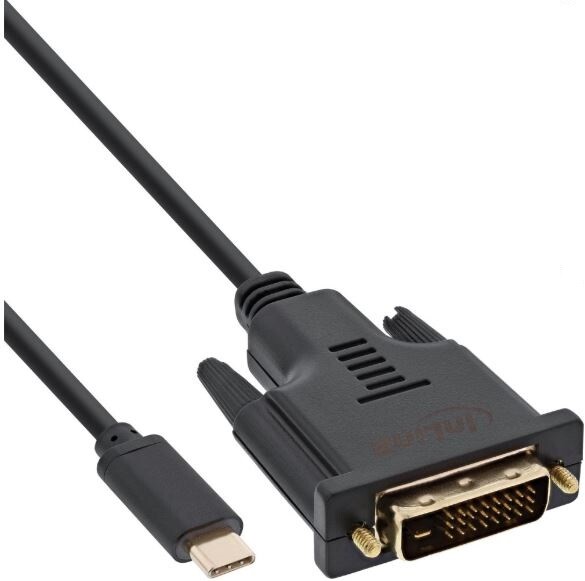 InLine-USB-Display-Kabel-USB-Typ-C-Stecker-zu-DVI-Stecker-DP-Alt-Mode-schwarz-1m