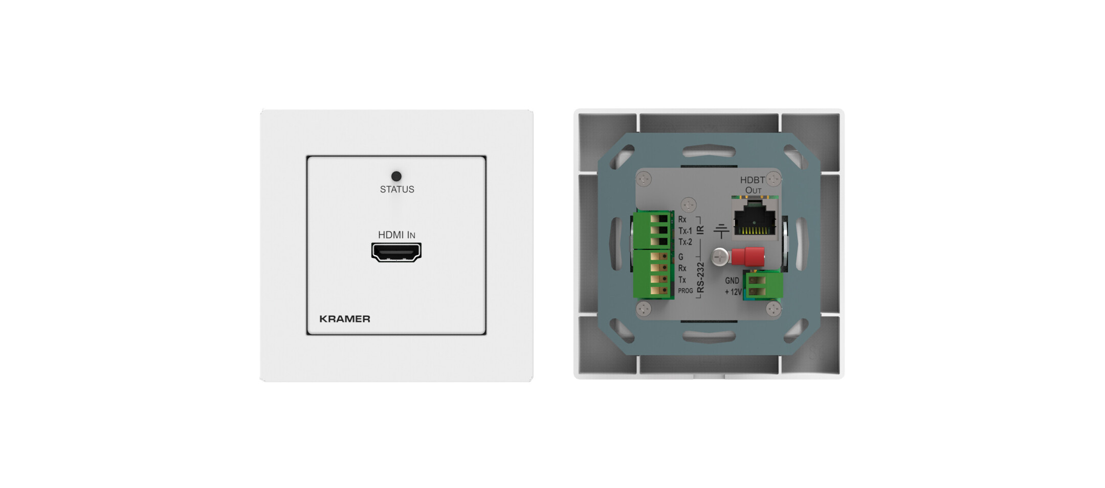 Kramer-WP-789T-4K60-4-2-0-HDMI-1-Gang-PoE-Wall-Plate-Sender-mit-RS-232-IR-mit-grosser-Reichweite-uber-HDBaseT
