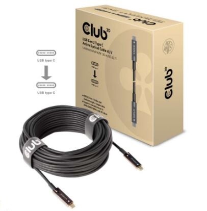 Club-3D-USB-Gen-2-Typ-C-Aktives-Optisches-A-V-Unidirektional-Kabel-20-m