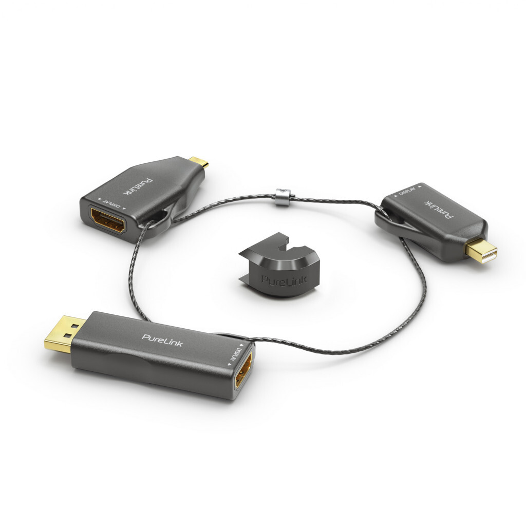 PureLink-Adapter-Ring-Klein-3x-HDMI-4K60Hz-miniDP-DP-USB-C-HDMI-gold-plated-zwart