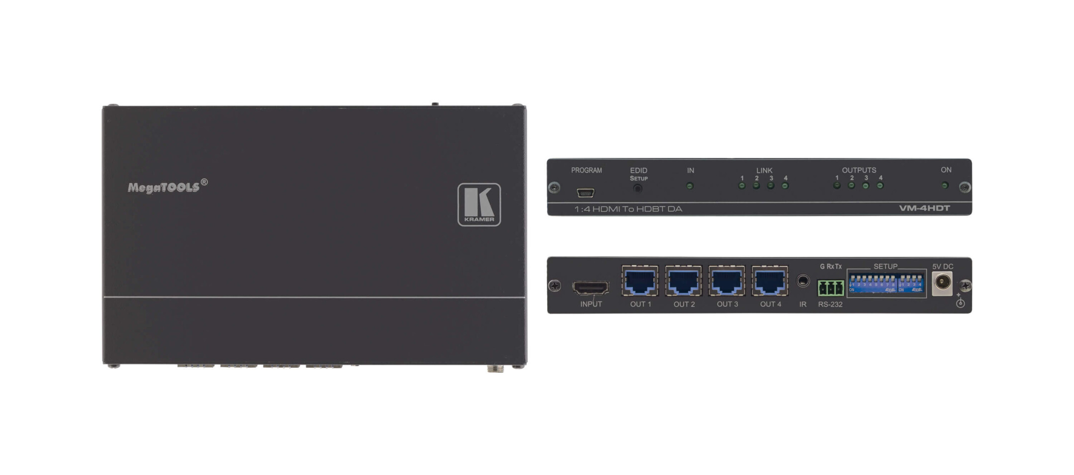 Kramer-VM-4HDT1-4-4K-60-UHD-Distributieversterker-voor-HDMI-naar-HDBaseT