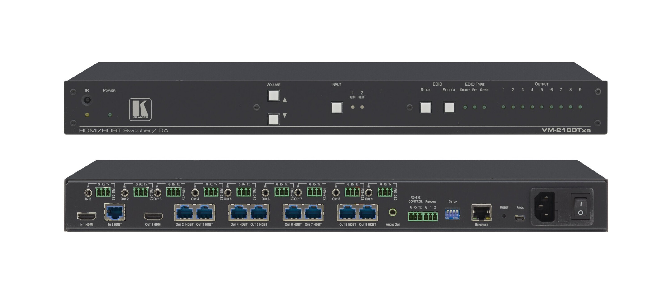 VM-218DTxr2x1-8-4K60-4-2-0-HDMI-Extended-Reach-HDBaseT-met-Ethernet-RS-232-IR-en-Stereo-Audio-schakelbaar