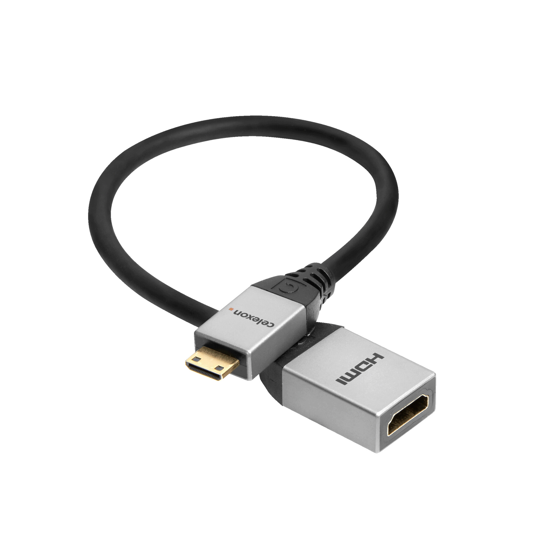 celexon-Mini-HDMI-auf-HDMI-M-F-Adapter-mit-Ethernet-2-0a-b-4K-0-25m-Professional-Line