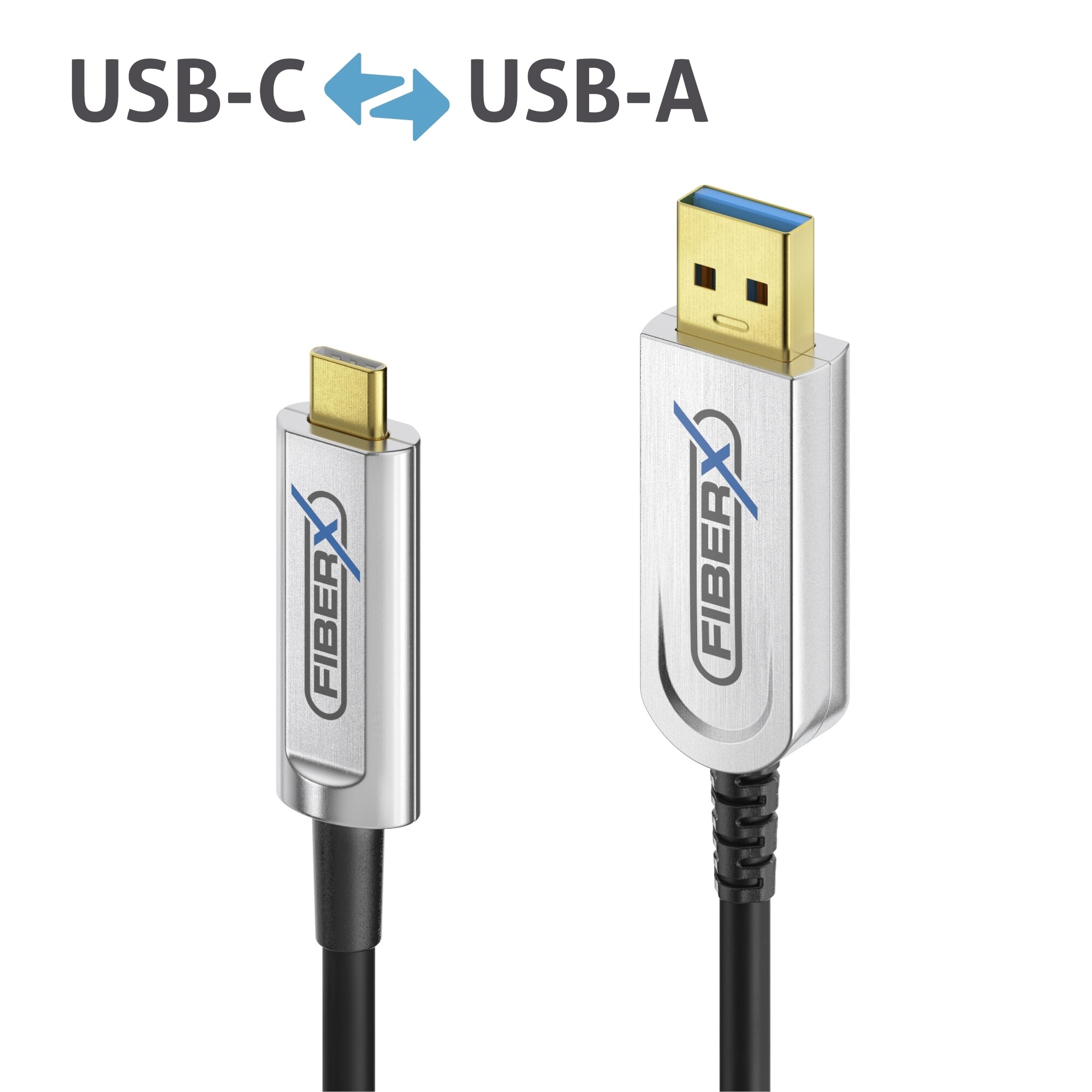 PURELINK FiberX Series FX-I530 - USB-Kabel - USB-C (M) bis USB Typ A (M) - USB 3.1 Gen 2 - 10 m - Ac