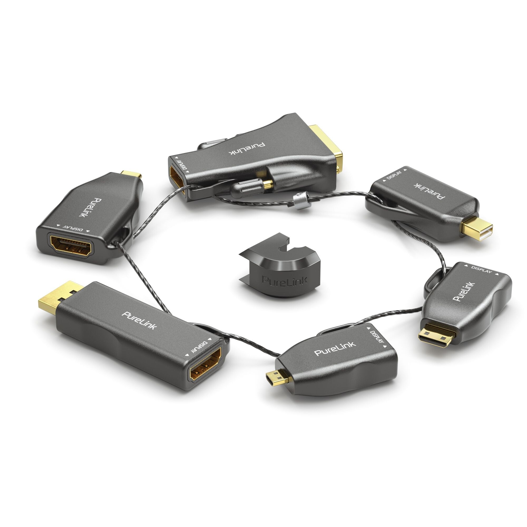 PURELINK Adapter Ring groß IQ-AR210 miniDP/DP/USB-C/MiniHDMI/MicroHDMI/DVI