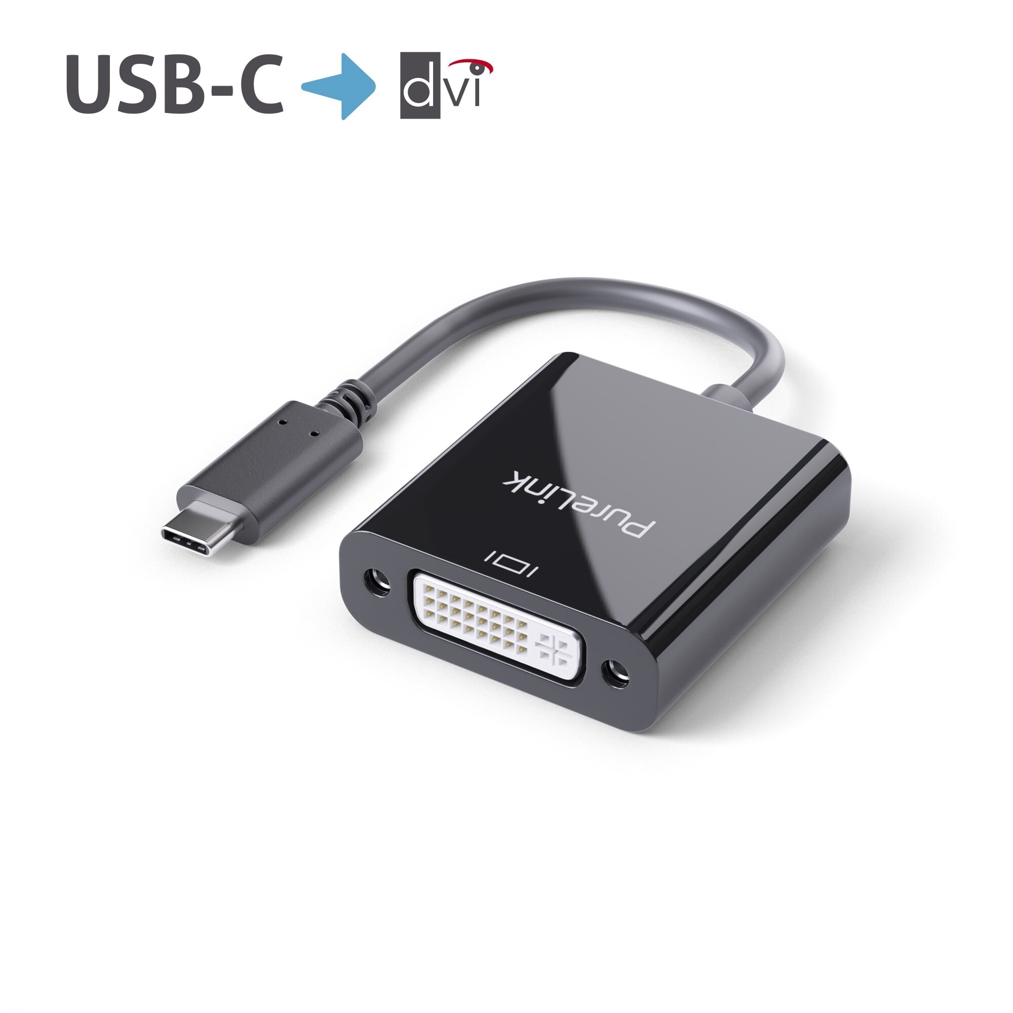 PURELINK iSeries - Videoschnittstellen-Converter - DVI / USB - USB-C (M) bis DVI (W) - 10cm
